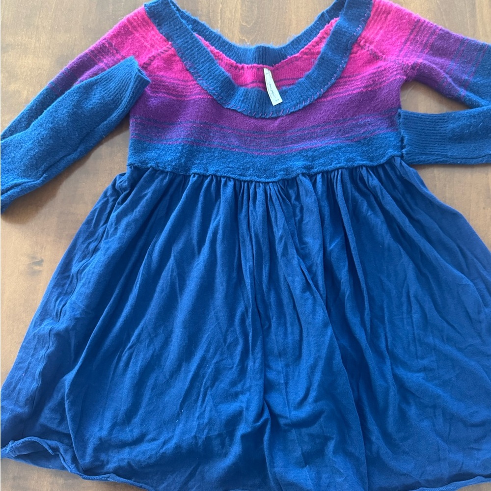 Free People Pink and Blue Kids Casual Dress